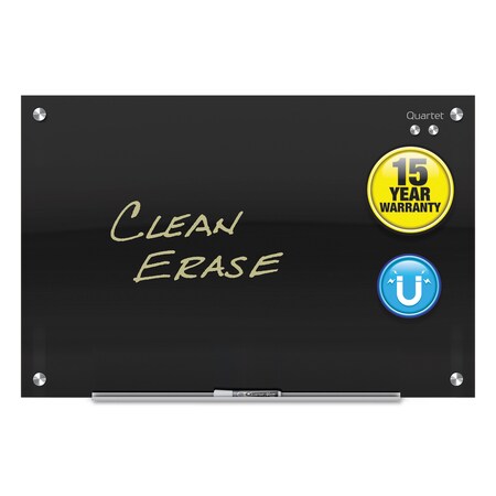 Quartet® Infinity Magnetic Glass Marker Board, 36 x 24, Black G3624B